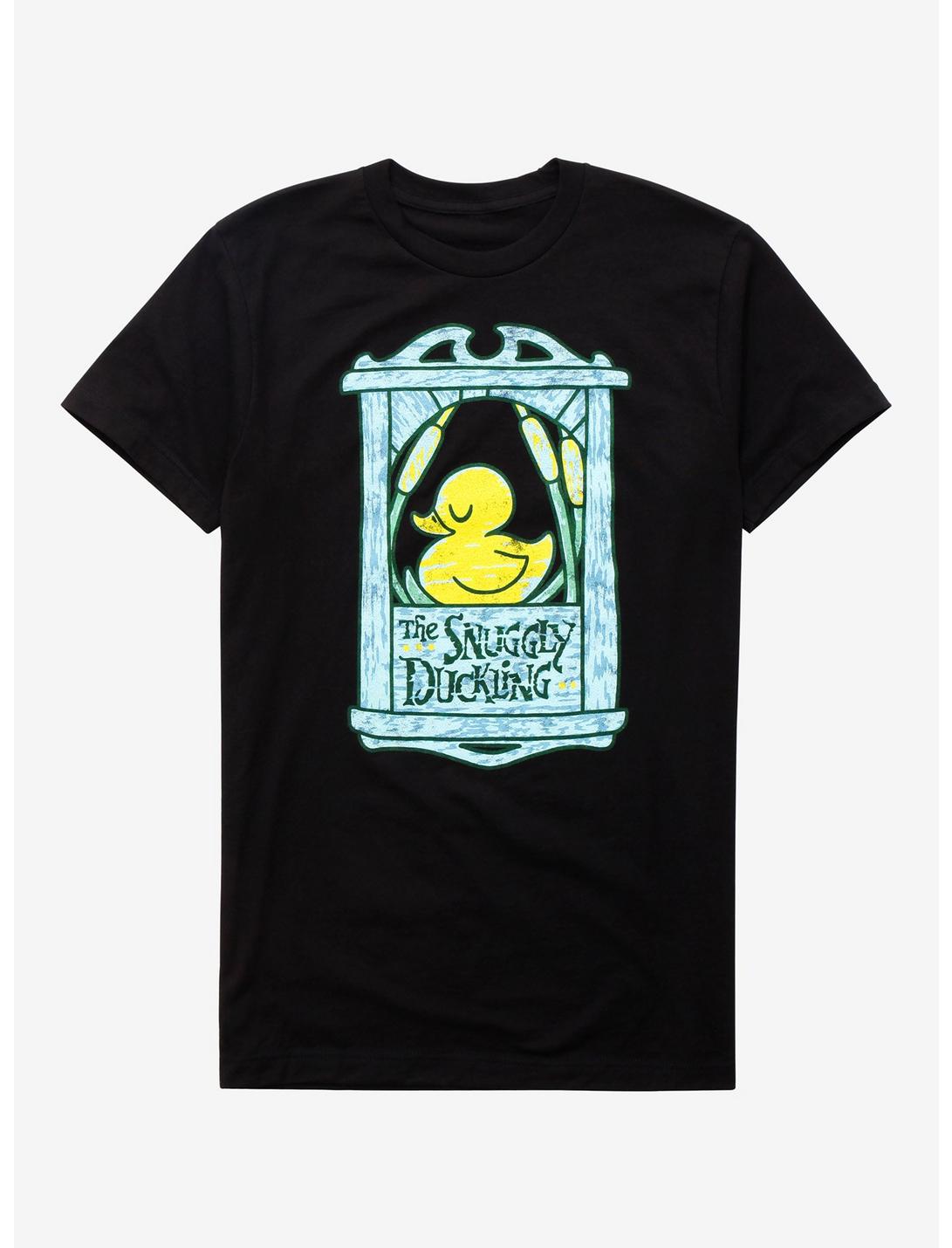 Disney Tangled Snuggly Duckling Sign T-Shirt - BoxLunch Exclusive, BLACK, hi-res