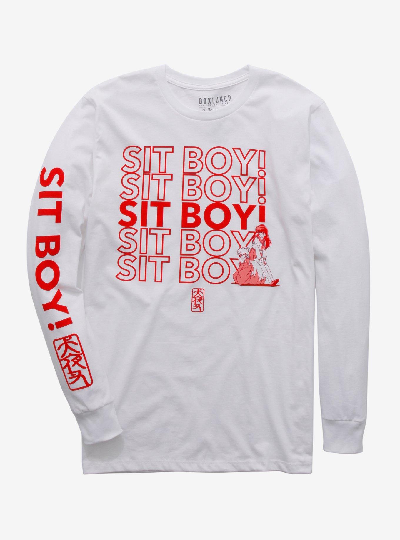 Inuyasha Sit Boy Long Sleeve T-Shirt, OFF WHITE, hi-res