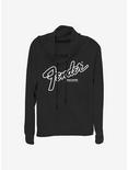 Fender Logo Cowlneck Long-Sleeve Girls Top, BLACK, hi-res