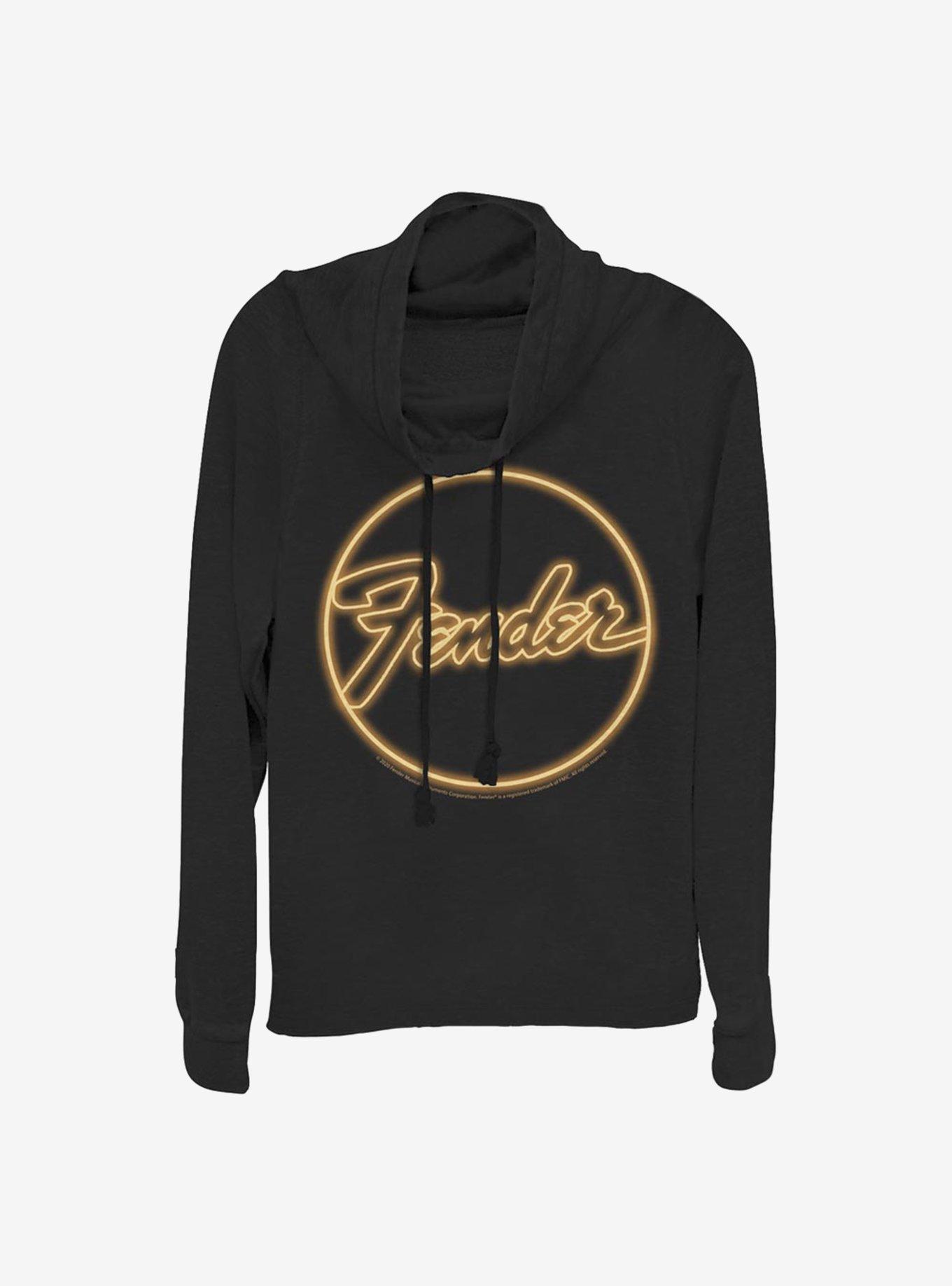 Fender Neon Sign Logo Cowlneck Long-Sleeve Girls Top, , hi-res