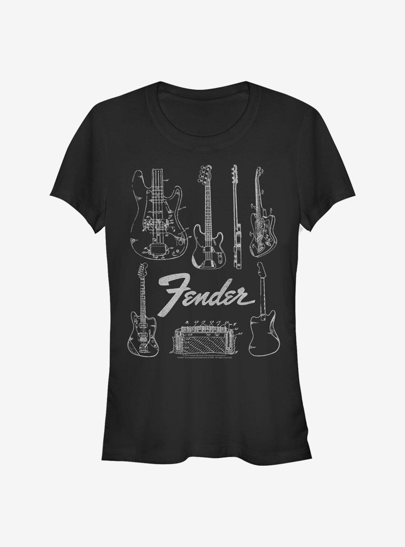 Fender Chart Girls T-Shirt, BLACK, hi-res