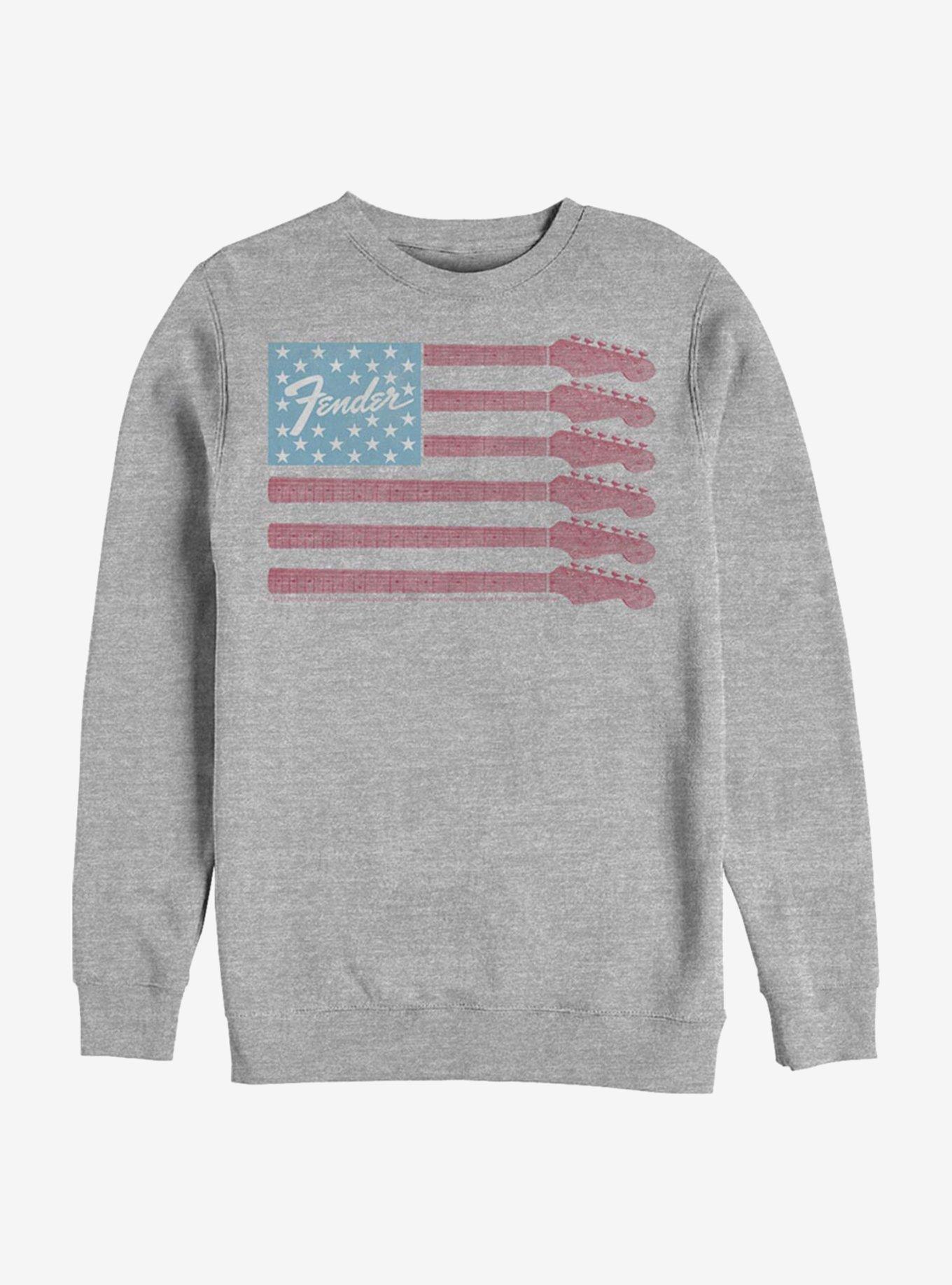 Fender Guitar Flag Crew Sweatshirt, ATH HTR, hi-res