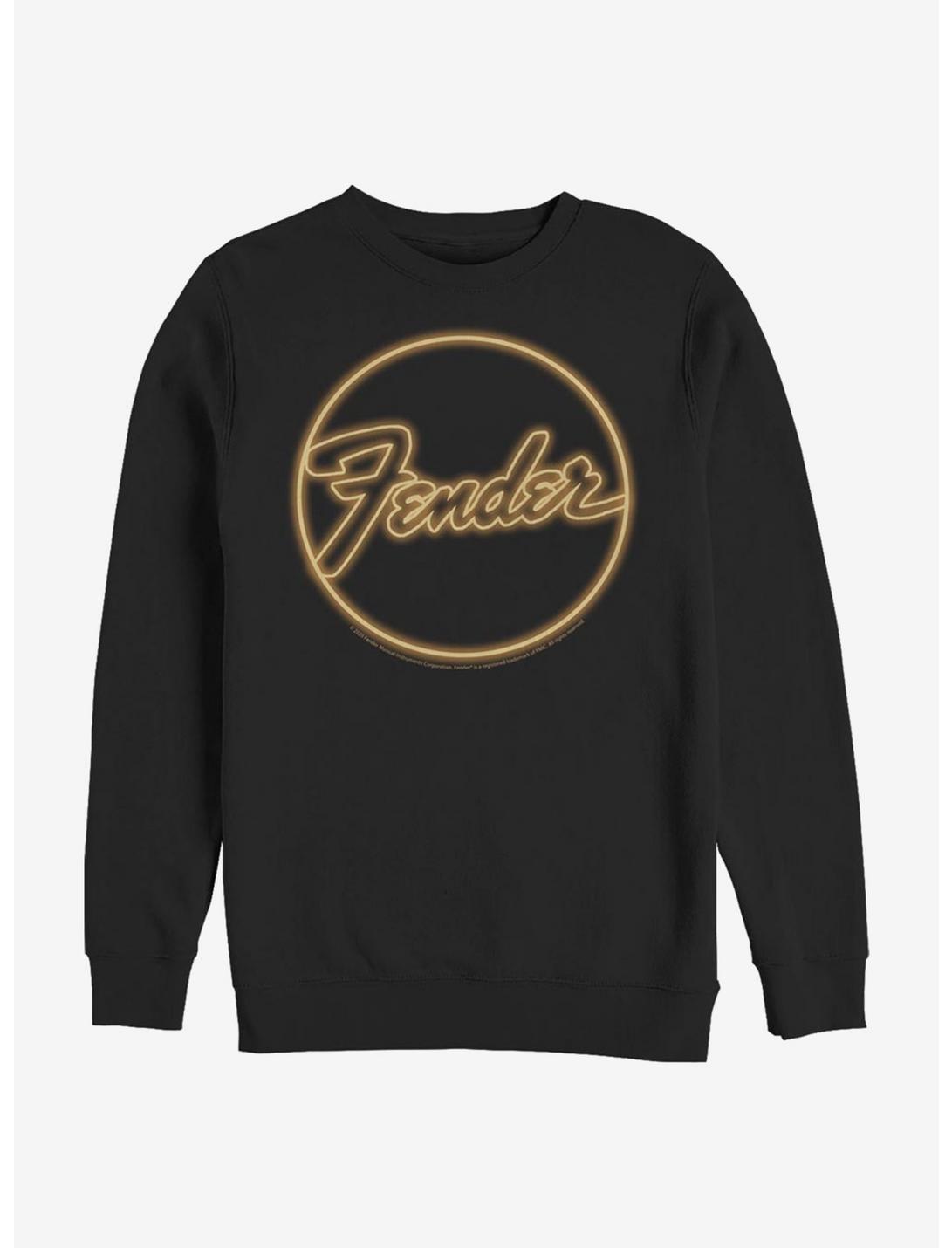 Fender Neon Sign Logo Crew Sweatshirt, BLACK, hi-res
