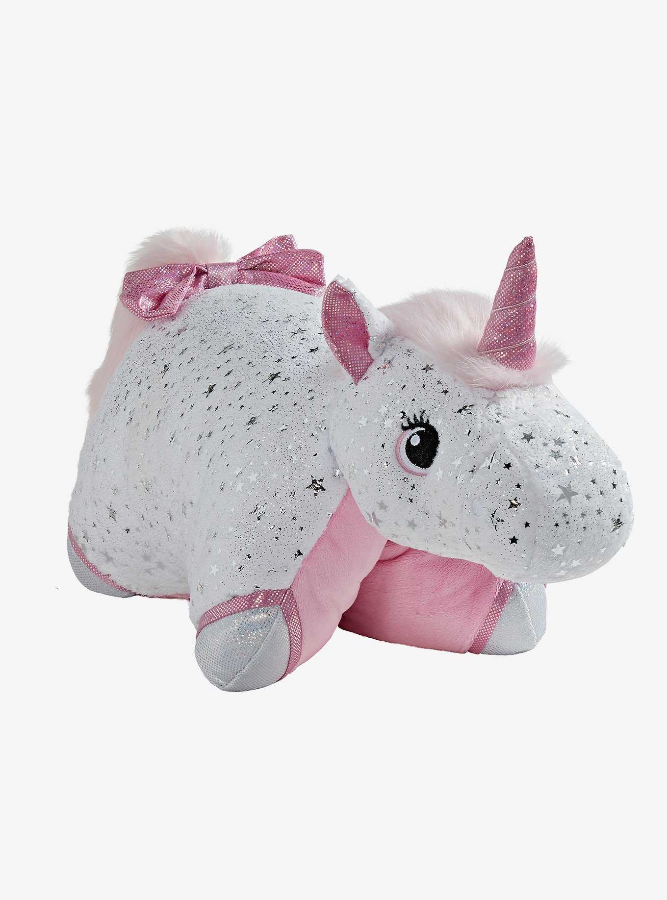Glittery White Unicorn Pillow Pets Plush Toy, , hi-res