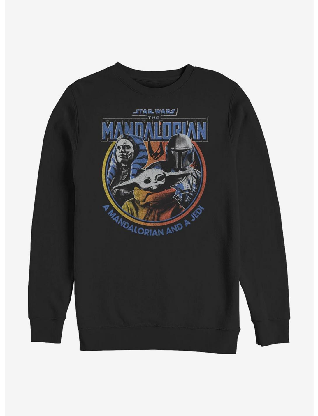 Star Wars The Mandalorian Retro Bright Crew Sweatshirt, BLACK, hi-res