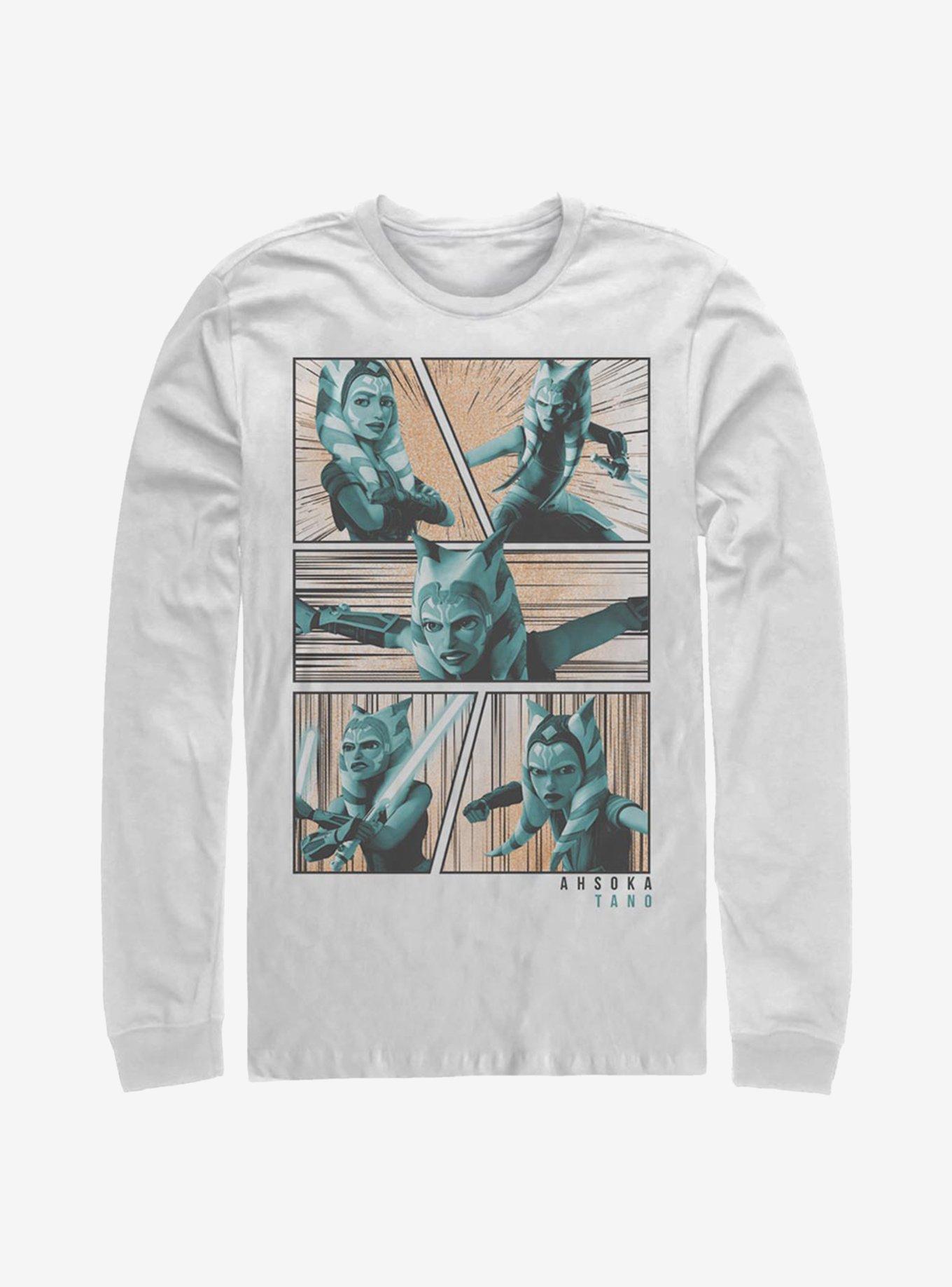 Star Wars The Clone Wars Ahsoka Panels Long-Sleeve T-Shirt, WHITE, hi-res