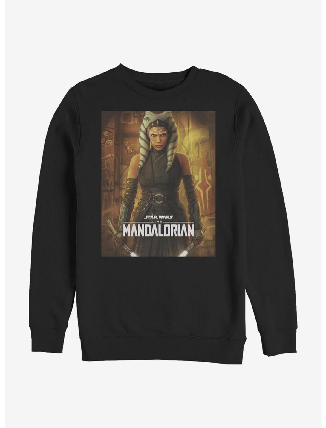 Star Wars The Mandalorian Ahsoka Poster Crew Sweatshirt, BLACK, hi-res