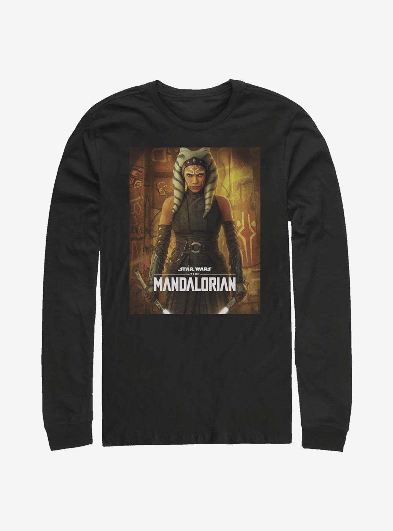 Star Wars The Mandalorian Ahsoka Poster Long-Sleeve T-Shirt, BLACK, hi-res