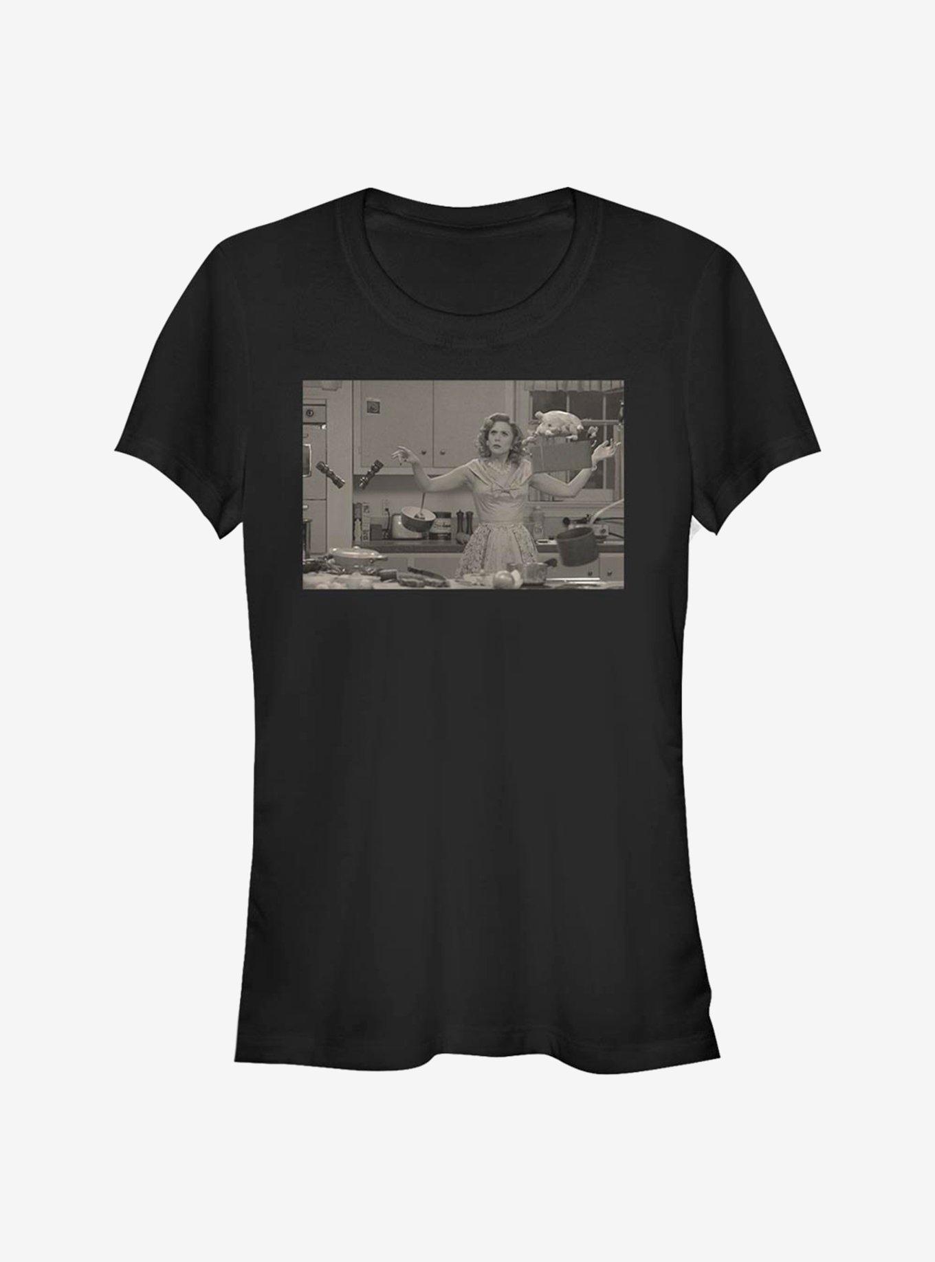 Marvel WandaVision Kitchen Scene Girls T-Shirt, BLACK, hi-res