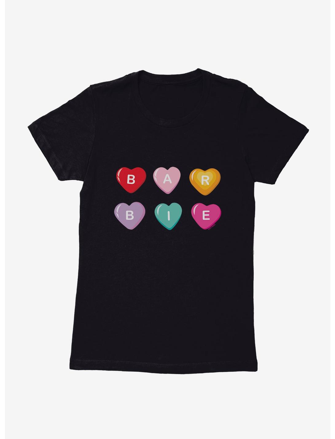 Barbie Valentine's Day Candy Heart Womens T-Shirt, BLACK, hi-res