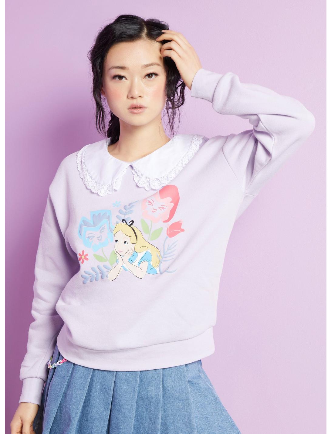 Disney Alice In Wonderland Lace Collar Sweater, MULTI, hi-res