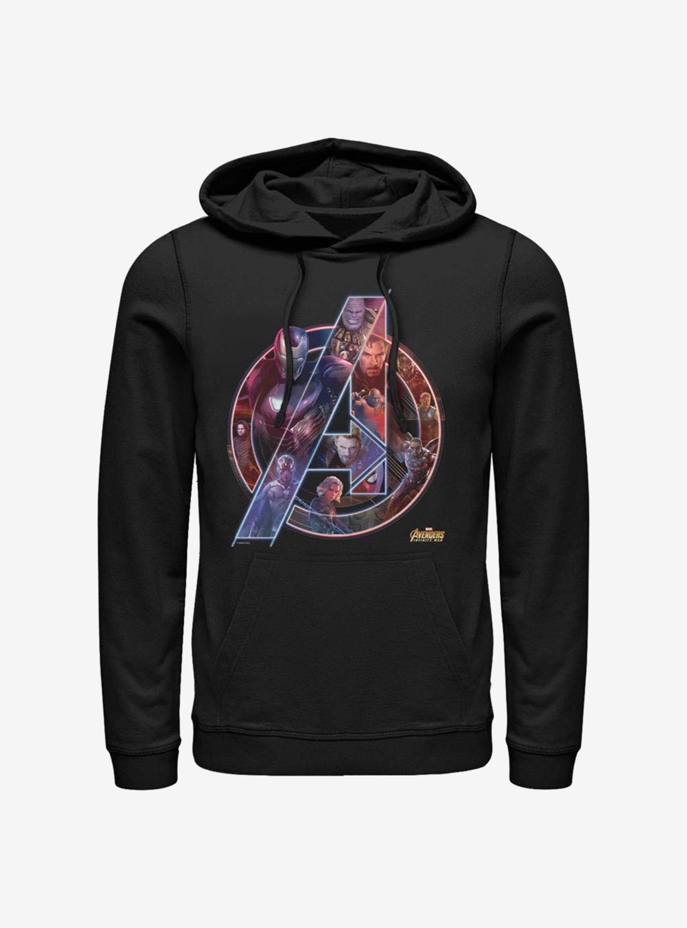 Marvel Avengers Team Neon Hoodie, BLACK, hi-res