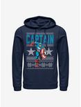 Marvel Captain America Holiday Pattern Hoodie, NAVY, hi-res