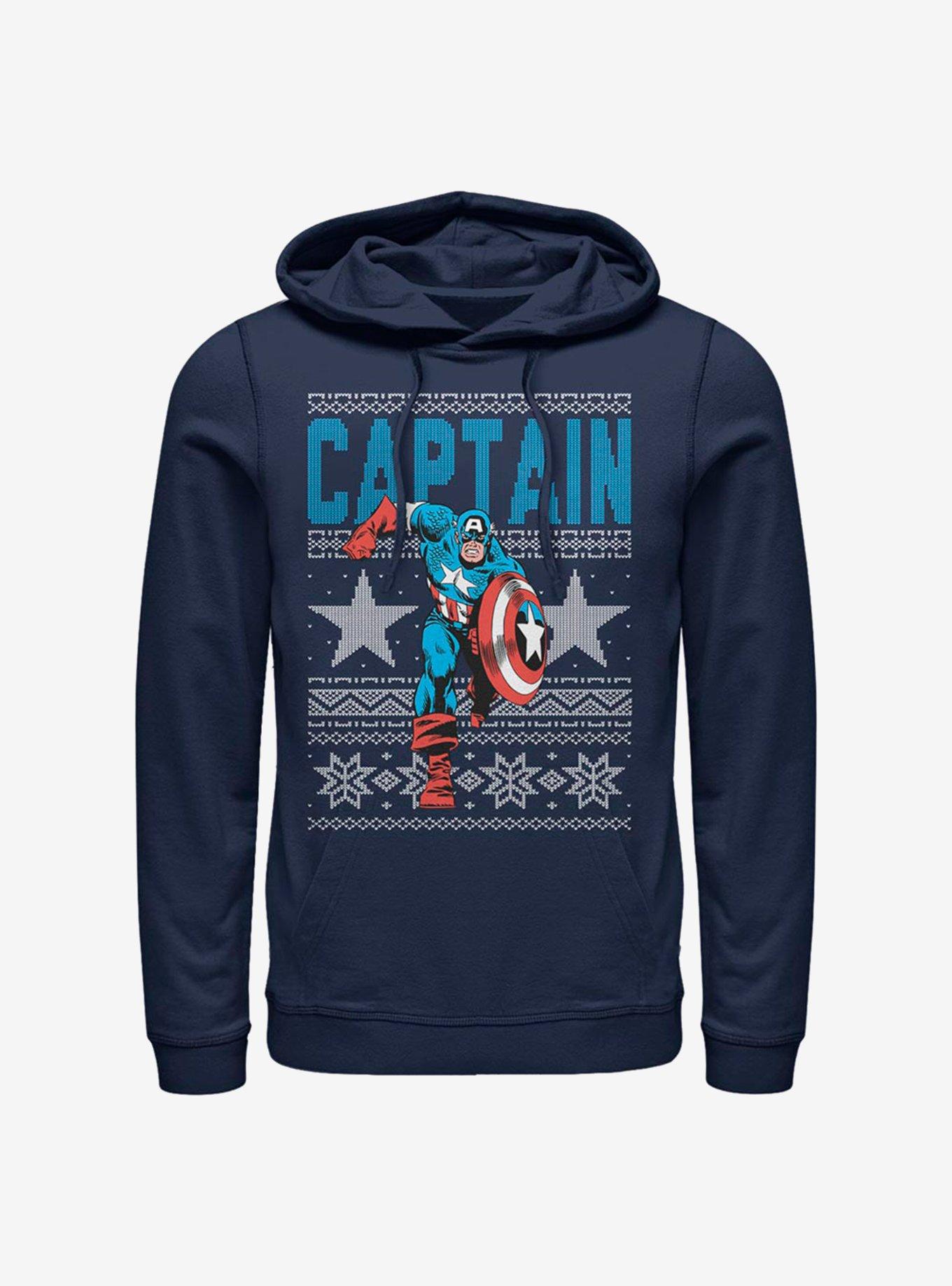 Marvel Captain America Holiday Pattern Hoodie, , hi-res