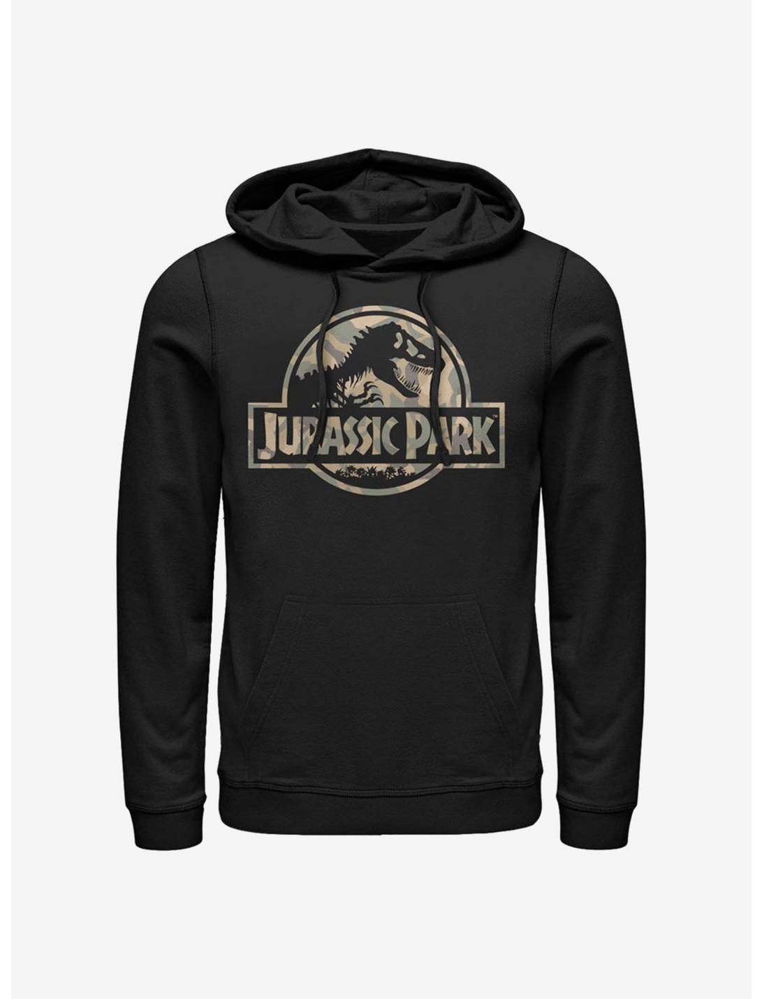 Jurassic Park Camo Logo Hoodie, BLACK, hi-res