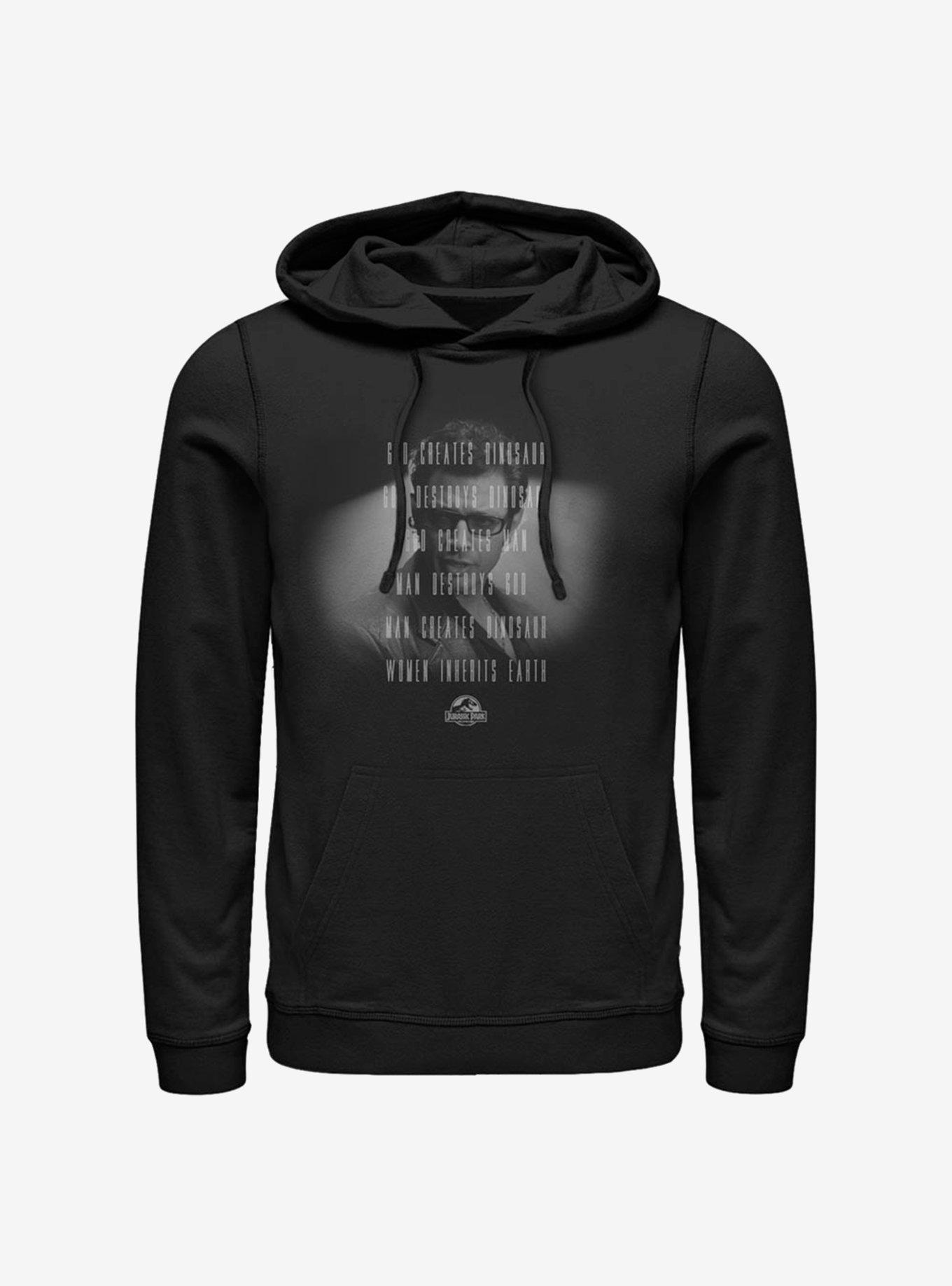 Jurassic Park God Creates Hoodie, BLACK, hi-res