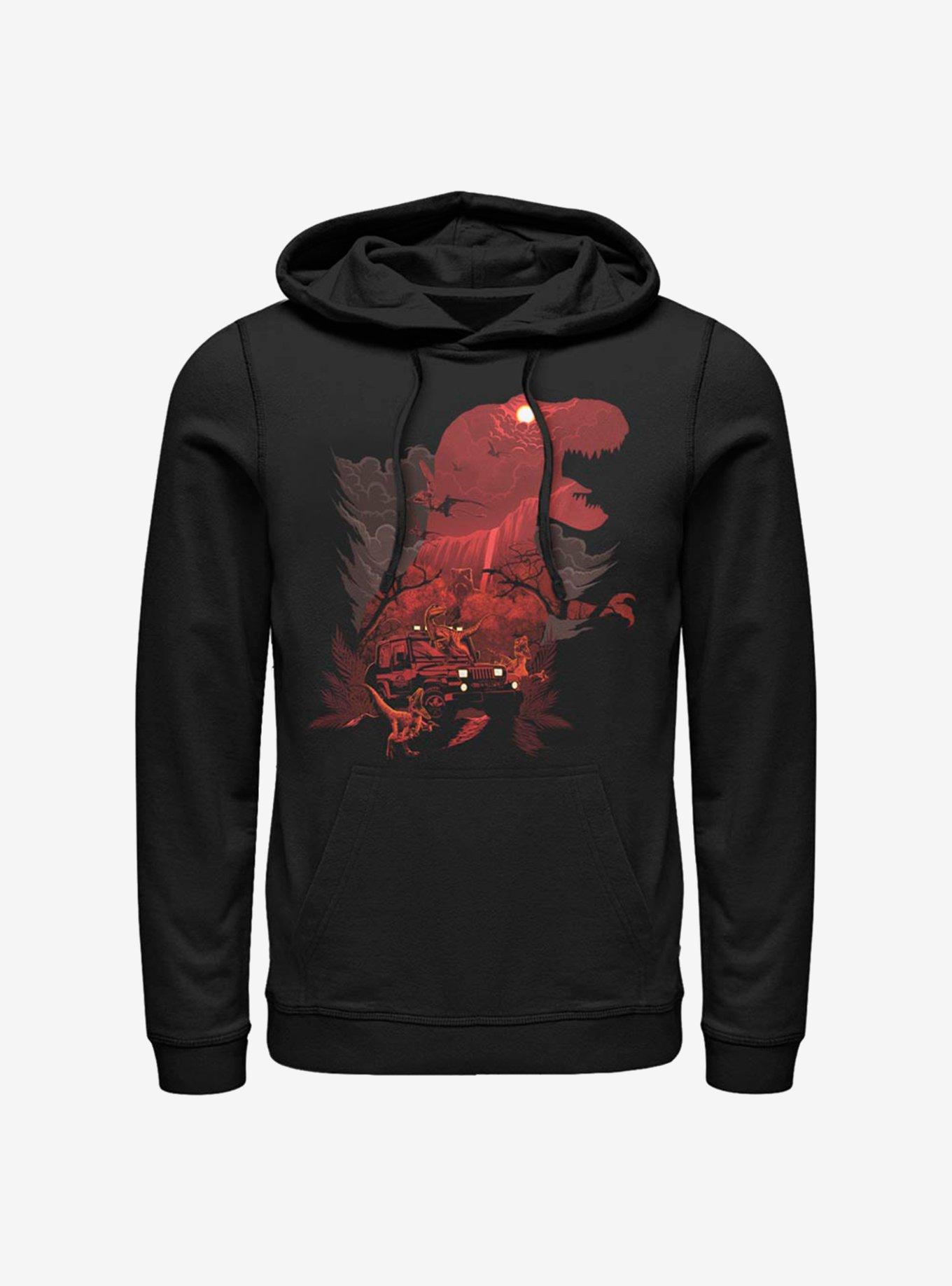 Jurassic Park Rex Collage Hoodie, BLACK, hi-res