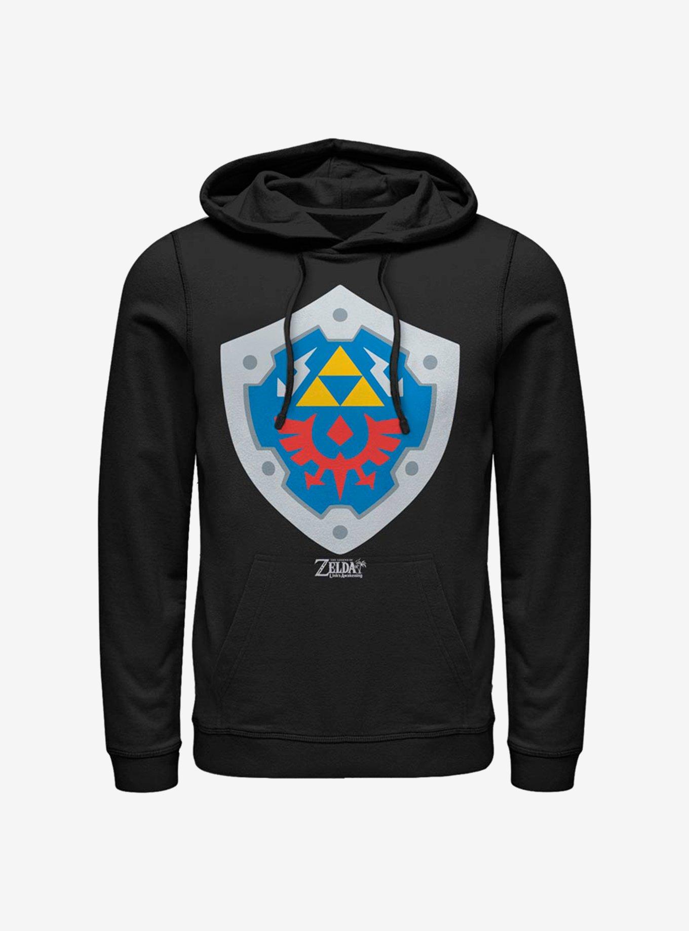 Nintendo The Legend Of Zelda: Link's Awakening Hylian Shield Hoodie, BLACK, hi-res