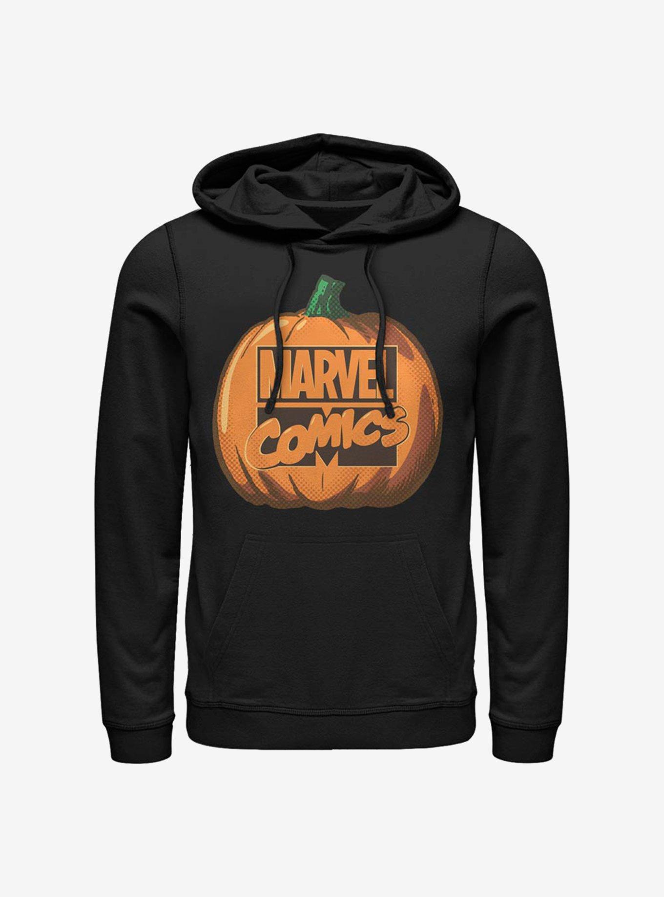 Marvel Logo Pumpkin Hoodie, BLACK, hi-res