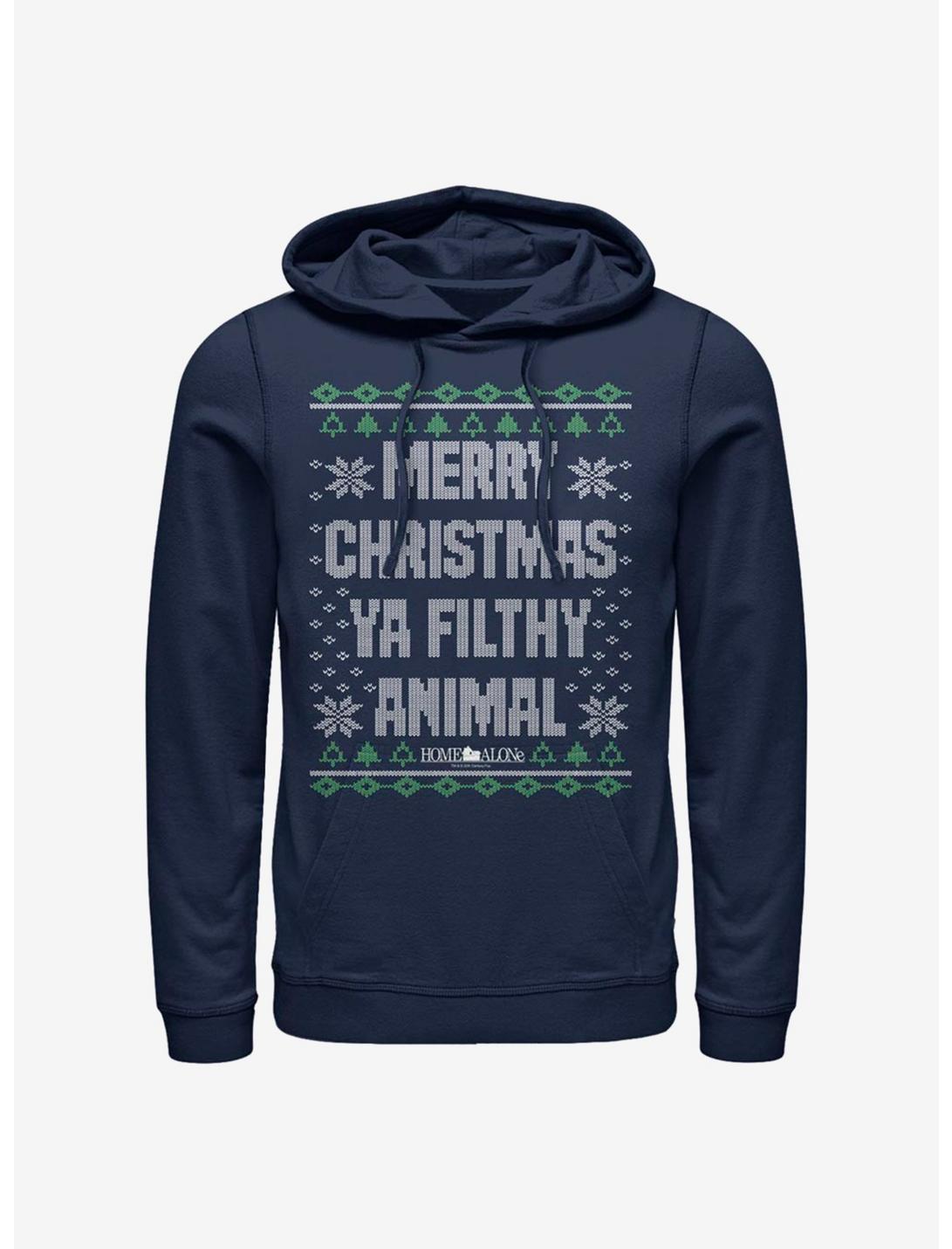 Home Alone Merry Christmas Holiday Sweater Hoodie, NAVY, hi-res