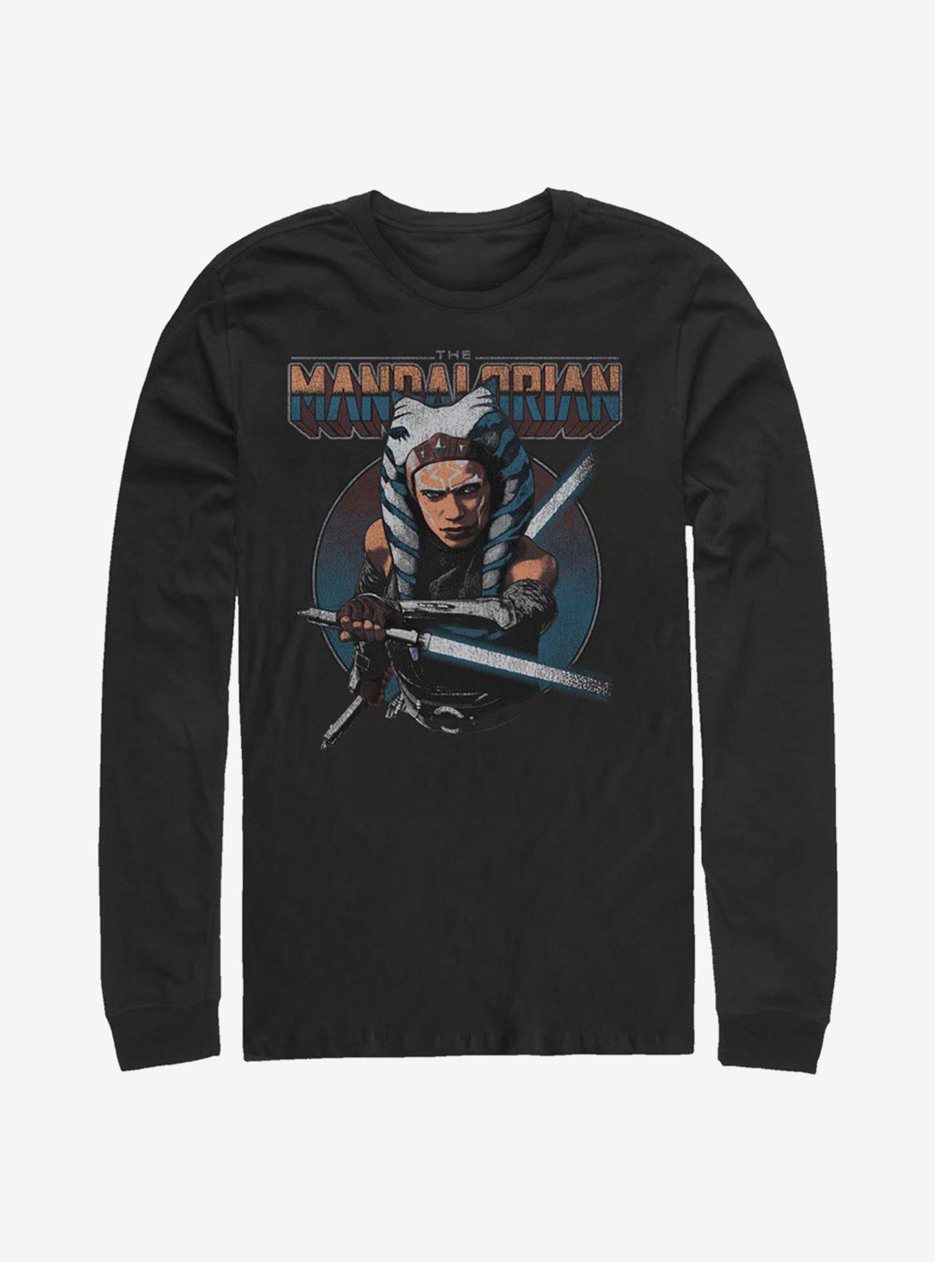 Star Wars The Mandalorian Ahsoka Circle Long-Sleeve T-Shirt, BLACK, hi-res