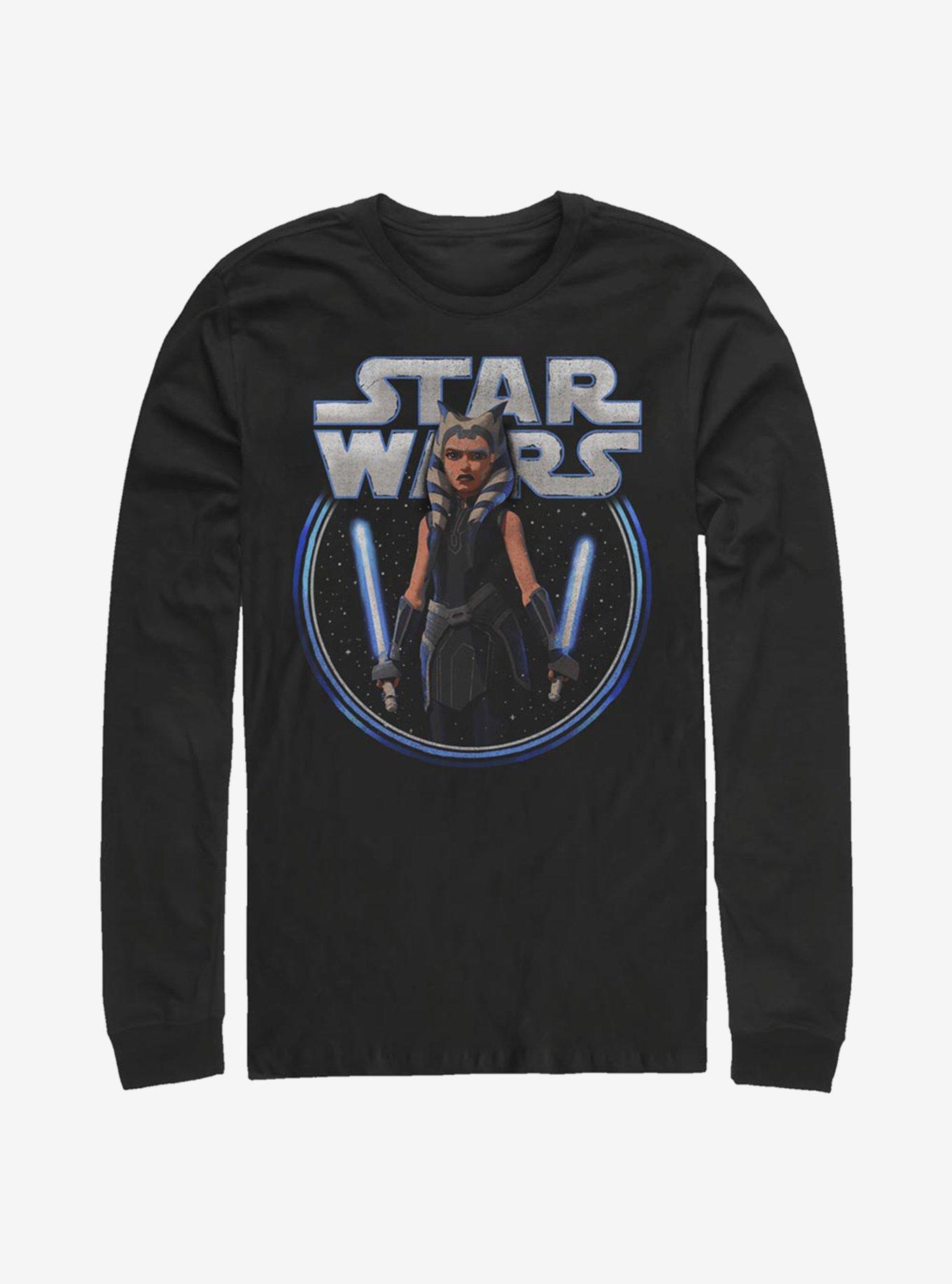 Star Wars: The Clone Wars Ahsoka Stars Long-Sleeve T-Shirt, BLACK, hi-res