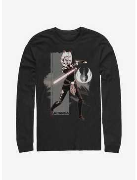 Star Wars Ahsoka Jedi Grayscale Long-Sleeve T-Shirt, , hi-res