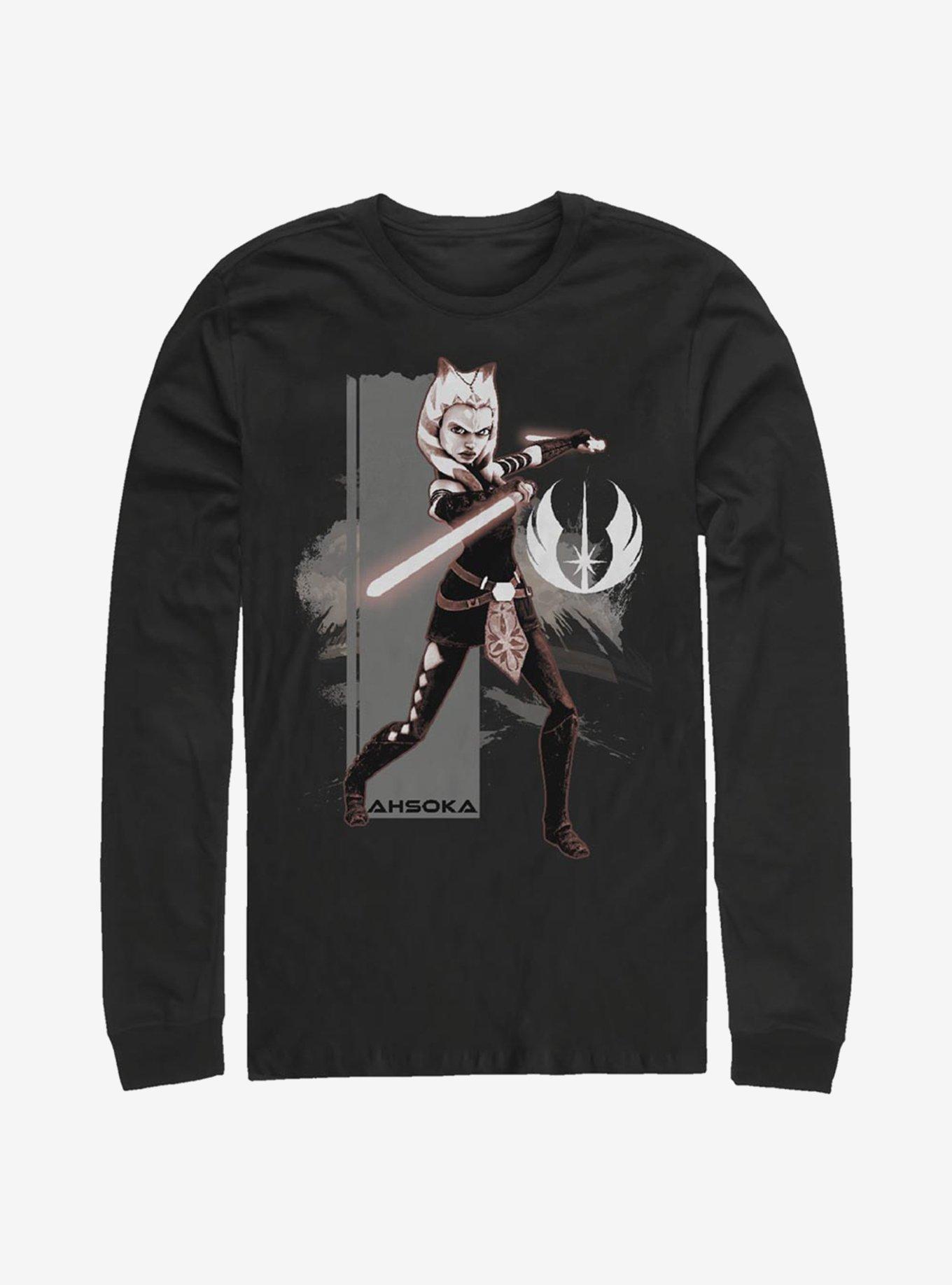 Star Wars Ahsoka Jedi Grayscale Long-Sleeve T-Shirt, , hi-res