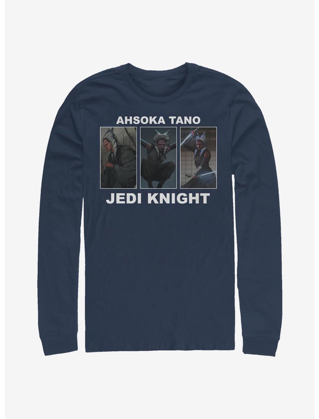 Star Wars The Mandalorian Ahsoka Battle Long-Sleeve T-Shirt, NAVY, hi-res