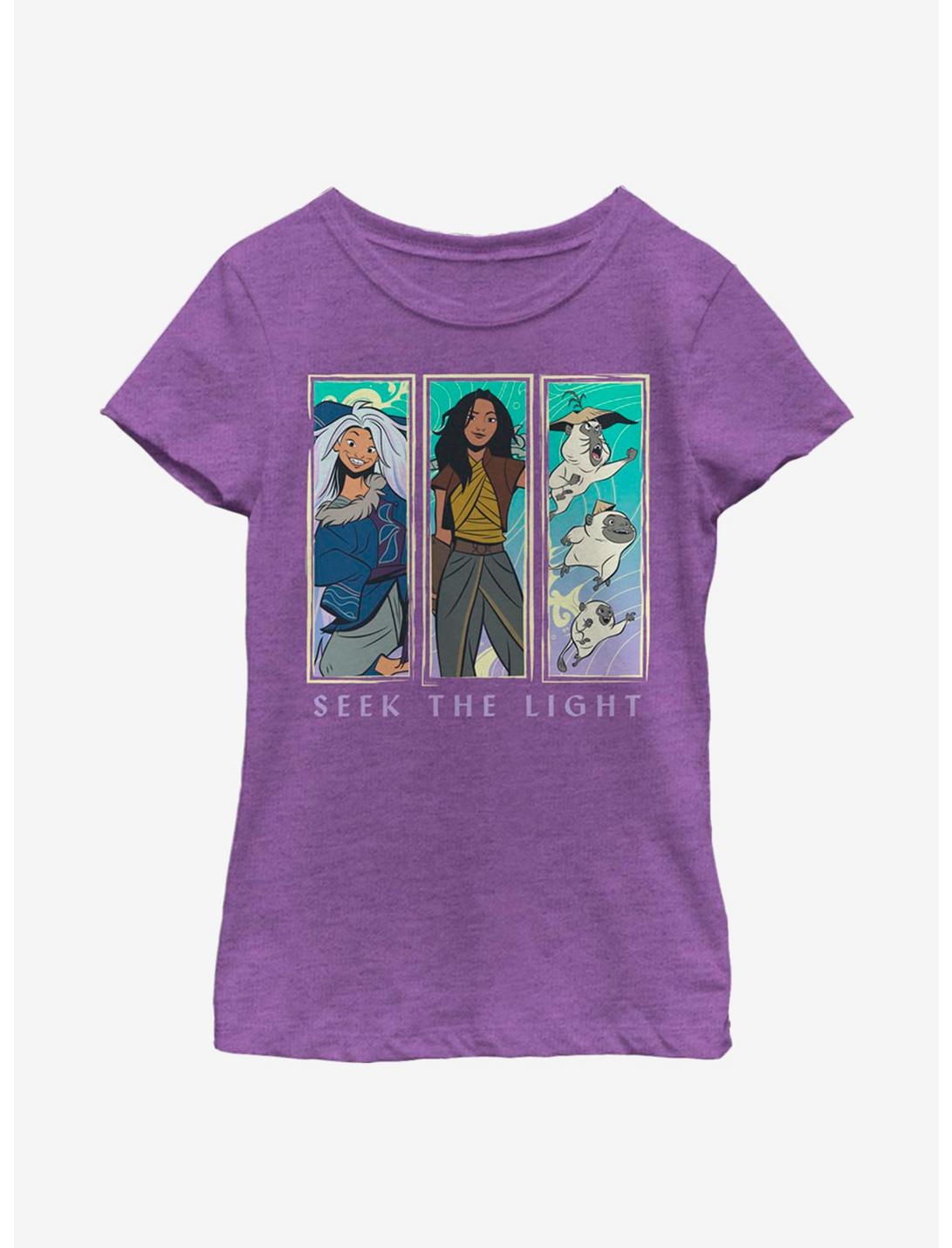 Disney Raya And The Last Dragon Panel Boxes Youth Girls T-Shirt, PURPLE BERRY, hi-res