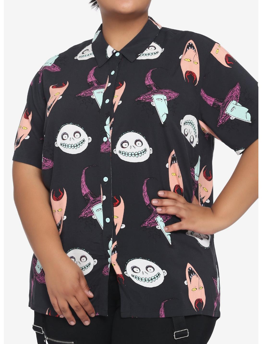 The Nightmare Before Christmas Oogie's Boys Woven Button-Up Plus Size, MULTI, hi-res