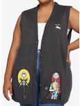The Nightmare Before Christmas Jack & Sally Applique Sweater Vest Plus Size, MULTI, hi-res