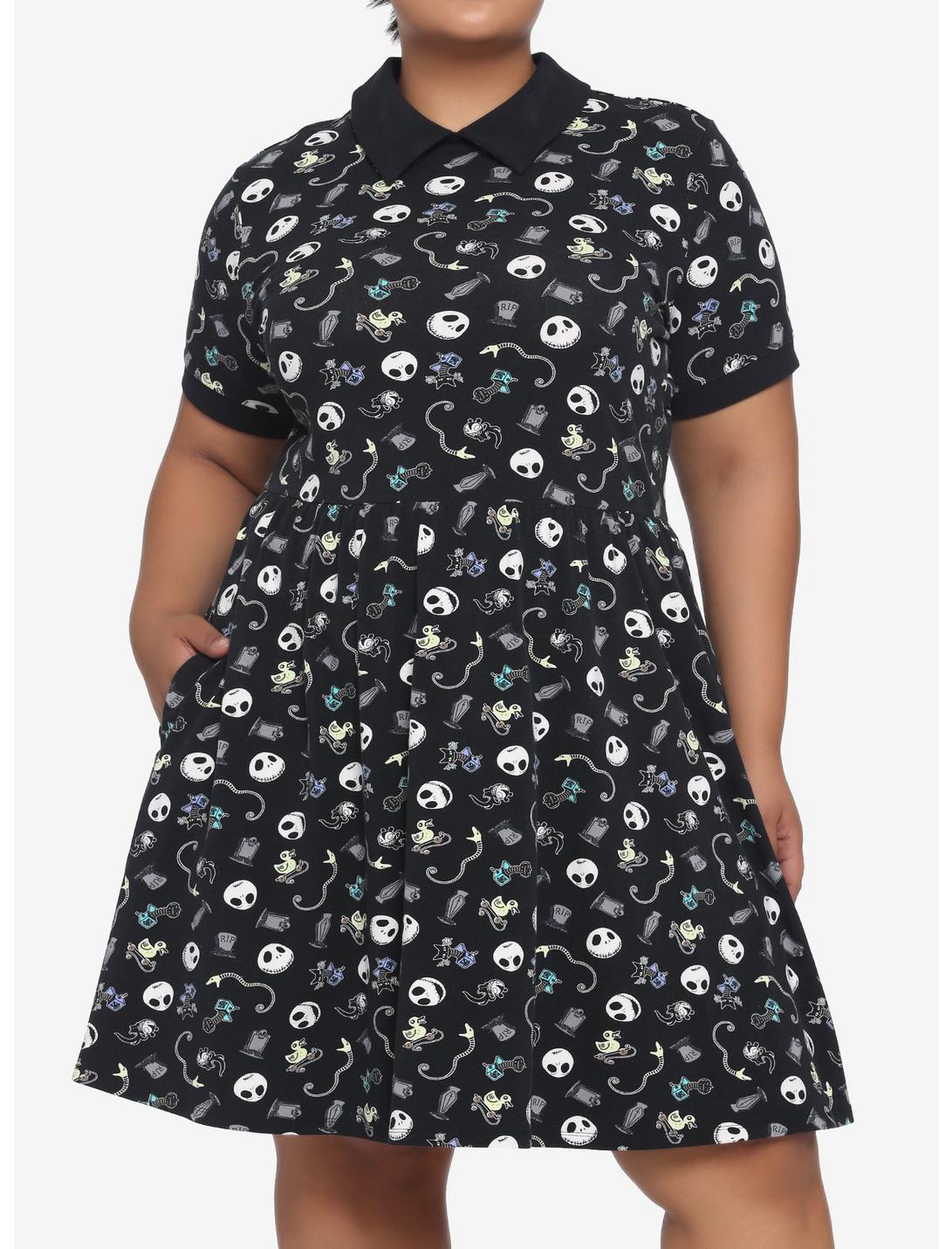 The Nightmare Before Christmas Icons Collar Dress Plus Size, MULTI, hi-res