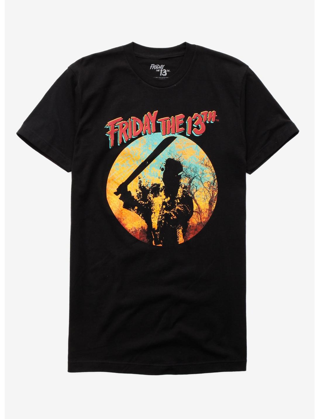 Friday The 13th Gradient Forest T-Shirt, BLACK, hi-res