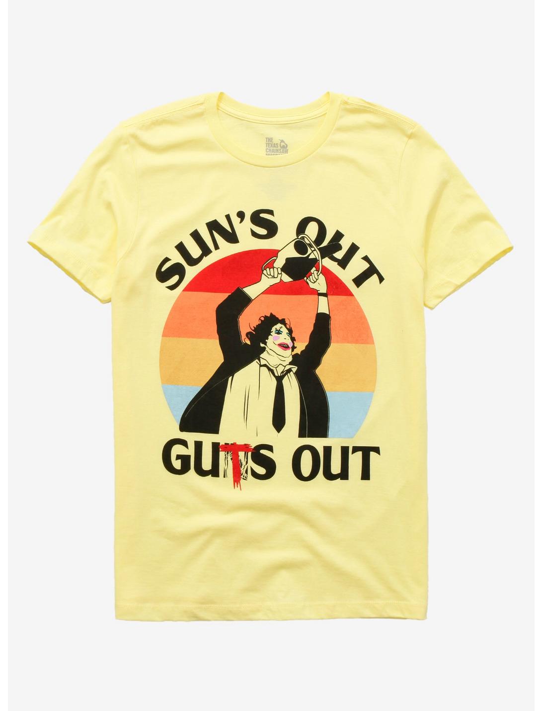 The Texas Chainsaw Massacre Sun's Out Guts Out T-Shirt, PALE YELLOW, hi-res