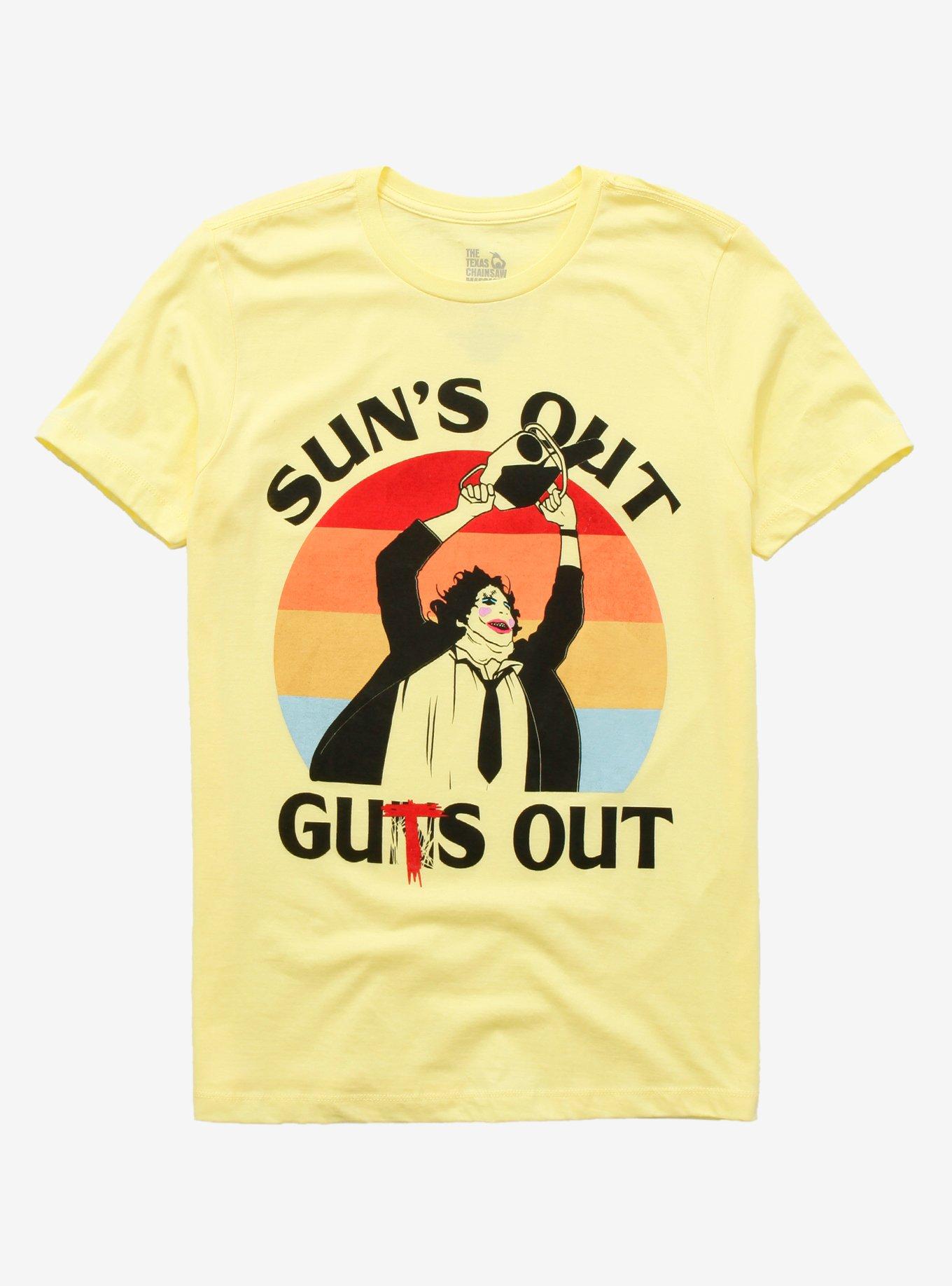 The Texas Chainsaw Massacre Sun's Out Guts Out T-Shirt, PALE YELLOW, hi-res