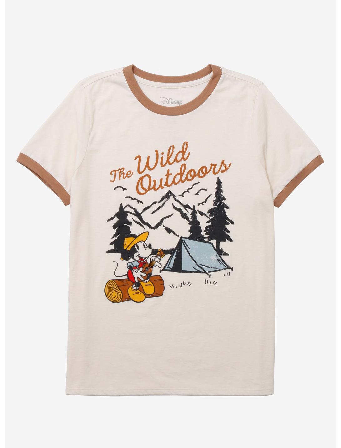 Disney Mickey Mouse Wild Outdoors Women’s Ringer T-Shirt - BoxLunch Exclusive, CREAM, hi-res