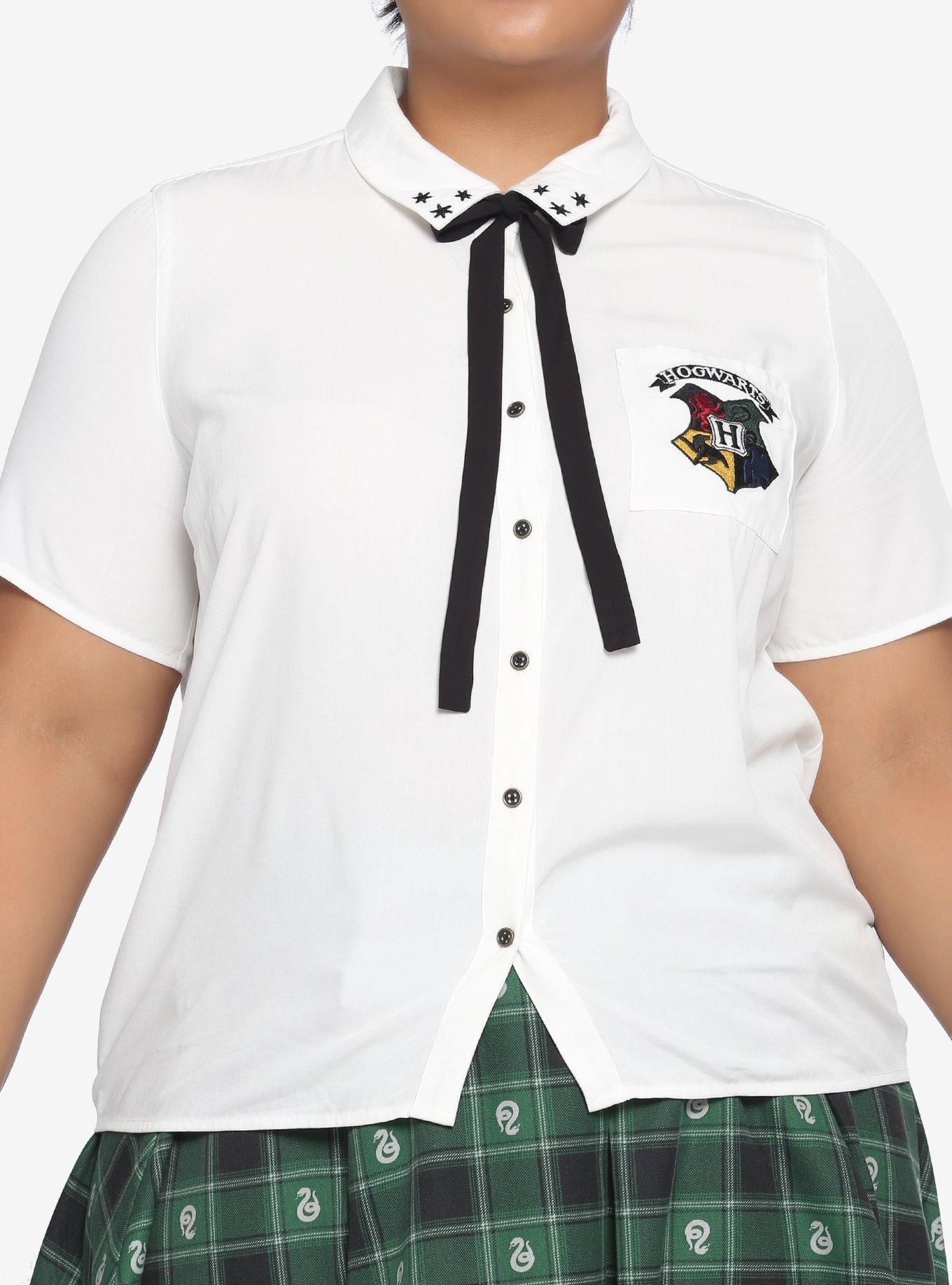Harry Potter Hogwarts Woven Button-Up Top Plus Size, MULTI, hi-res