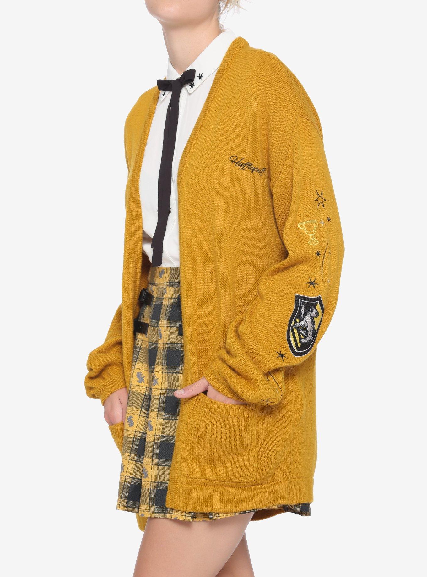 Harry Potter Hufflepuff Oversized Open Cardigan, MULTI, hi-res view 1