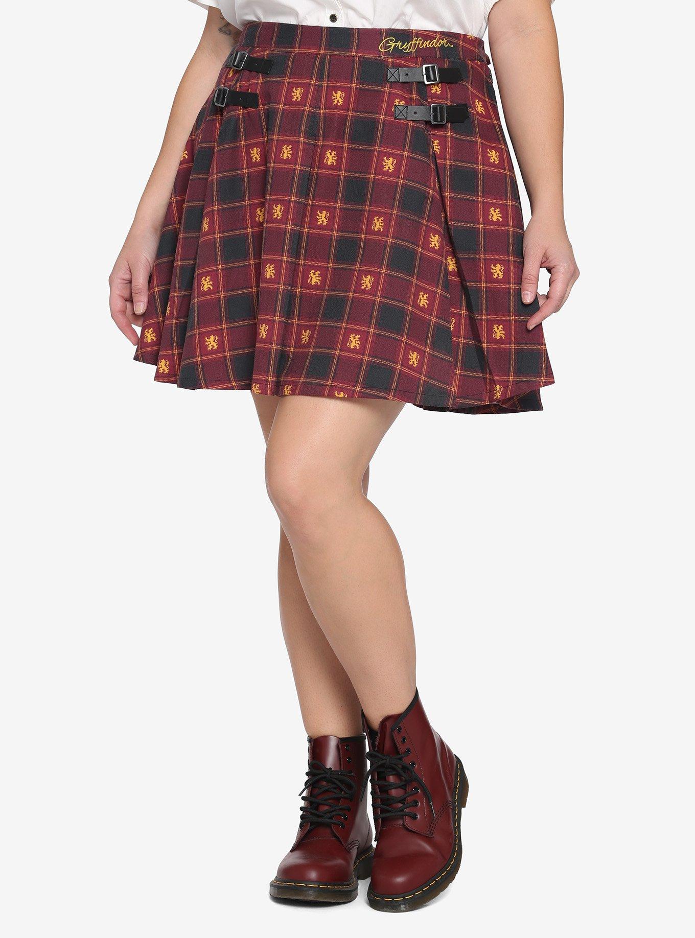 Harry Potter Gryffindor Plaid Pleated Skirt Plus Size, MULTI, hi-res