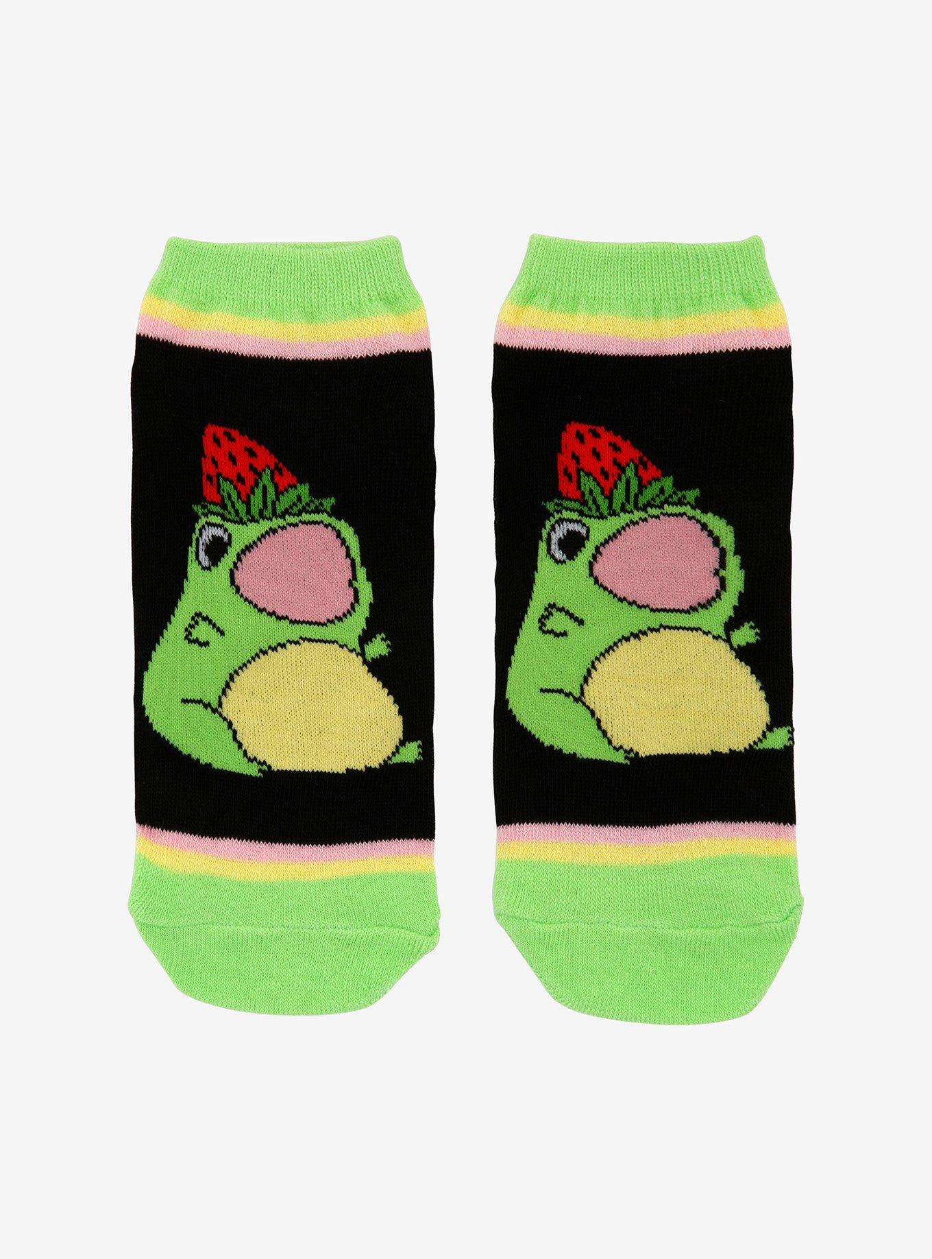 Strawberry Frog No-Show Socks, , hi-res