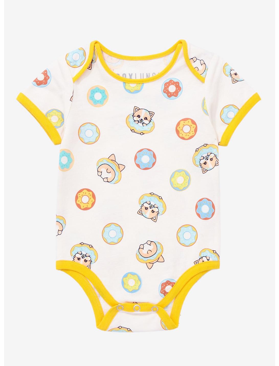 Corgi & Donuts Infant One-Piece - BoxLunch Exclusive, CREAM, hi-res