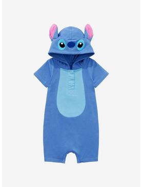 Disney Lilo & Stitch Stitch Ears Hooded Infant One-Piece - BoxLunch Exclusive, , hi-res