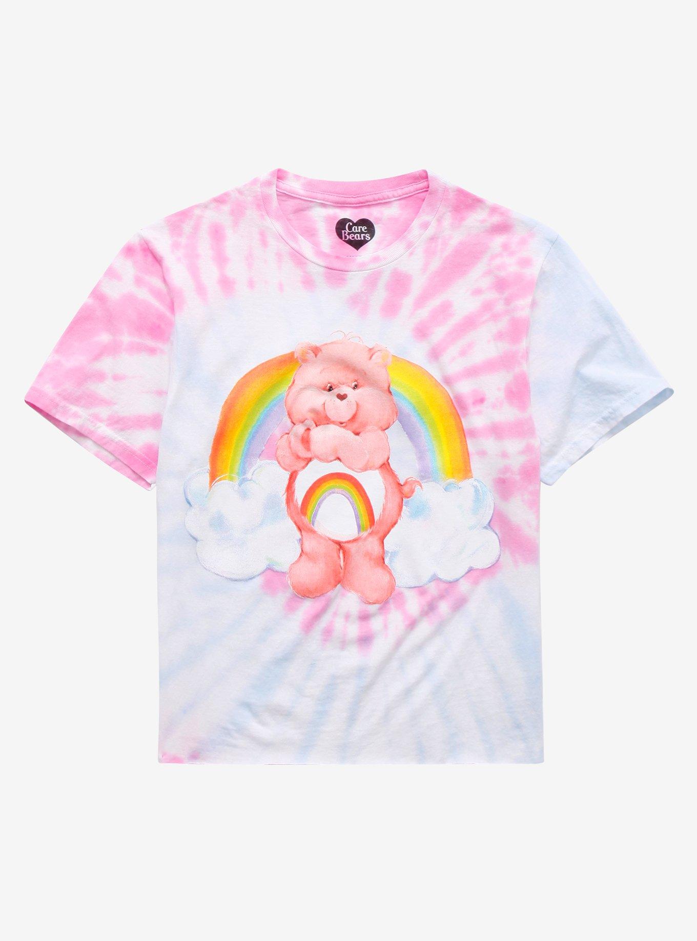 Care Bears Cheer Bear Tie-Dye Girls Crop T-Shirt, MULTI, hi-res