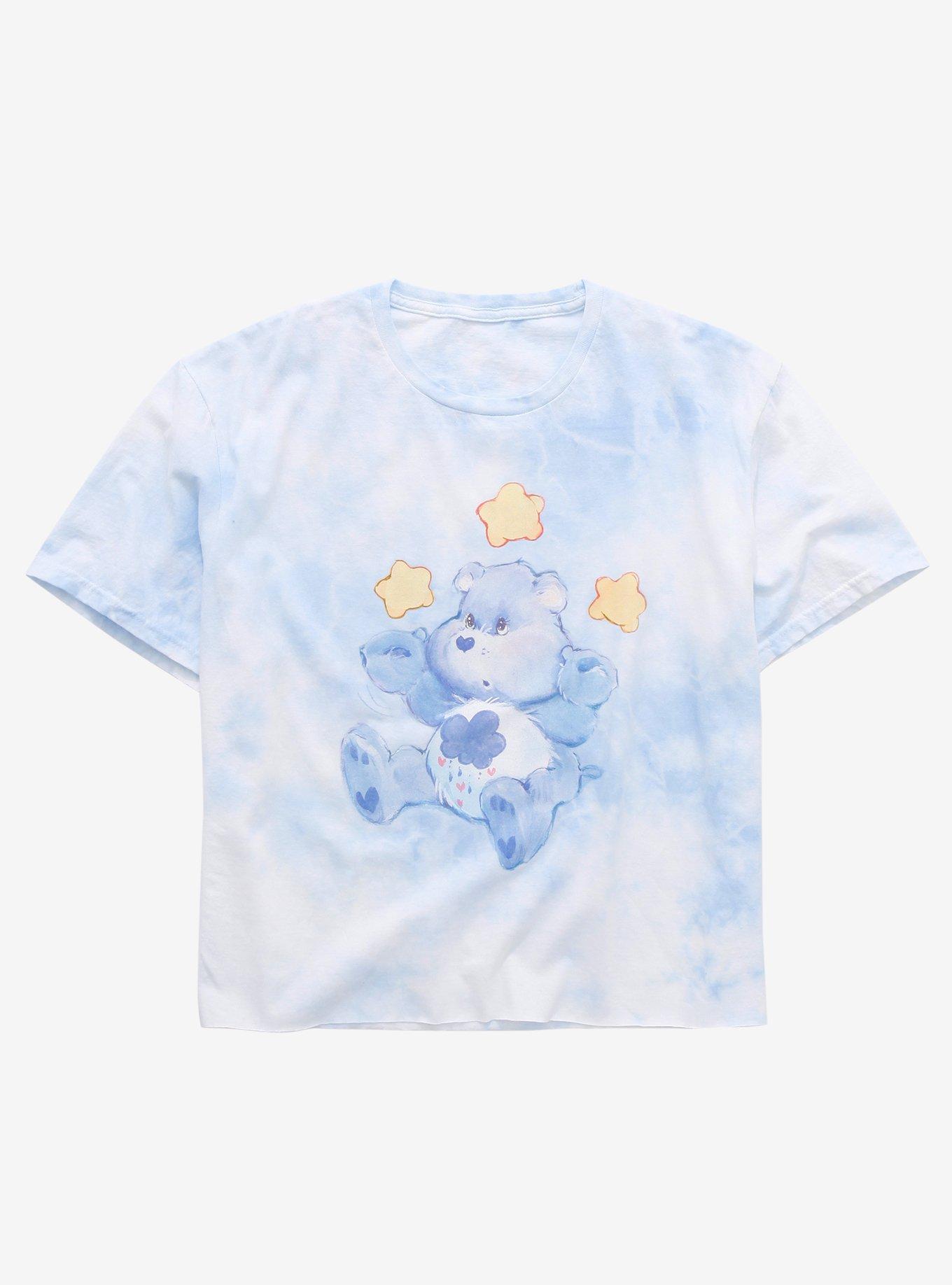 Care Bears Grumpy Bear Tie-Dye Girls Crop T-Shirt