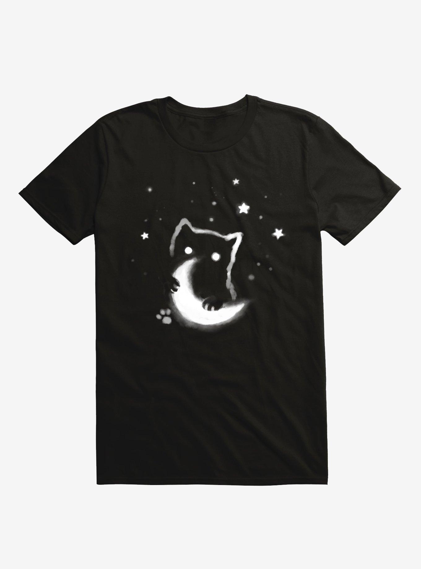 Moon Cat T-Shirt By Fox Shiver