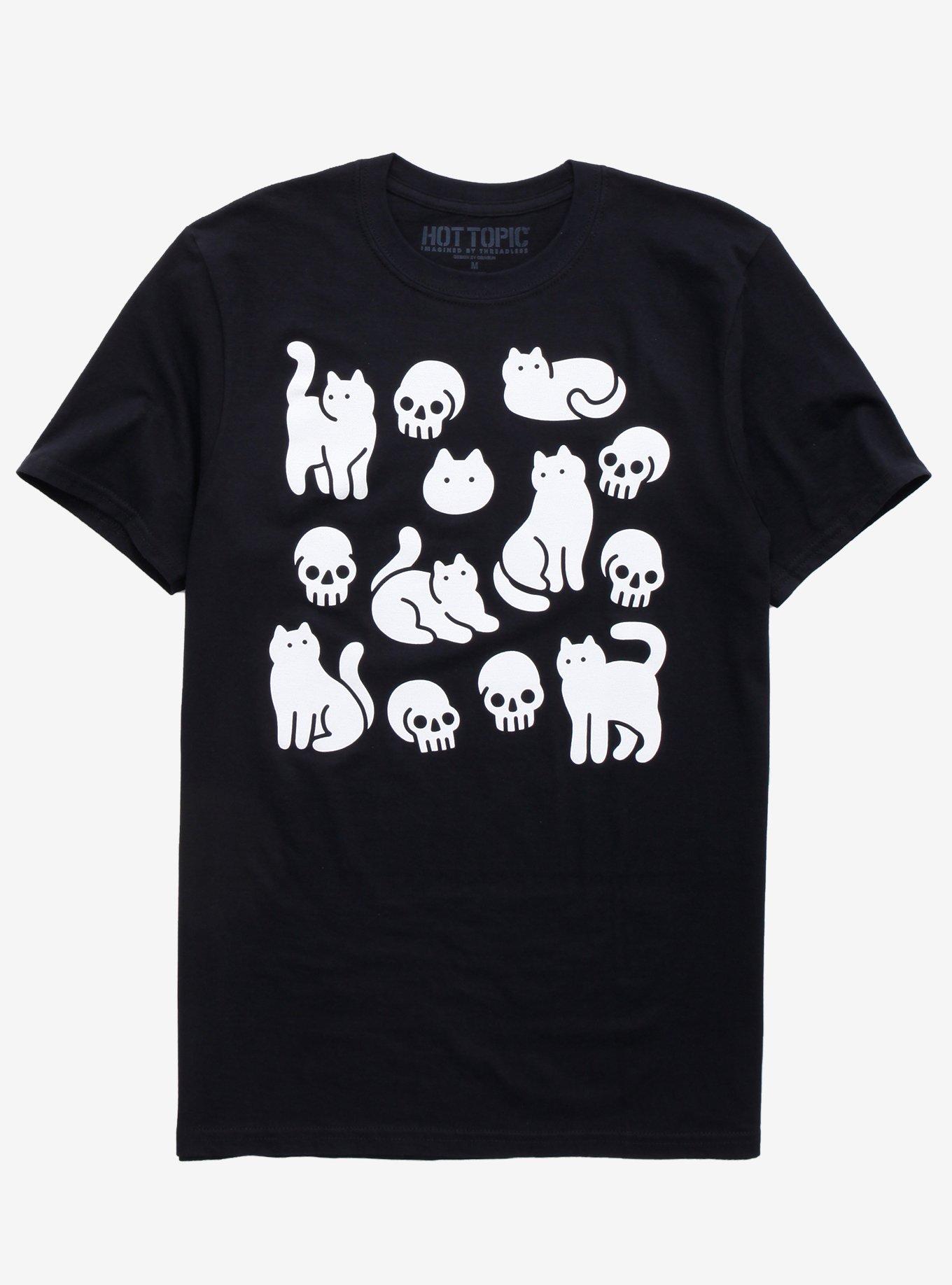 Cats & Skulls T-Shirt By Obinsun, MULTI, hi-res