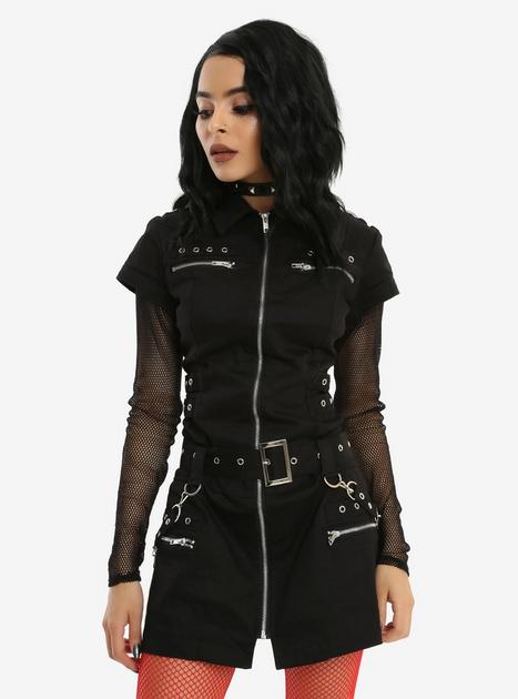 【Rest&Recreation】24HS★COLLAR ZIP UP DRESS (S,M) Zipper Bondage Dress | Hot Topic