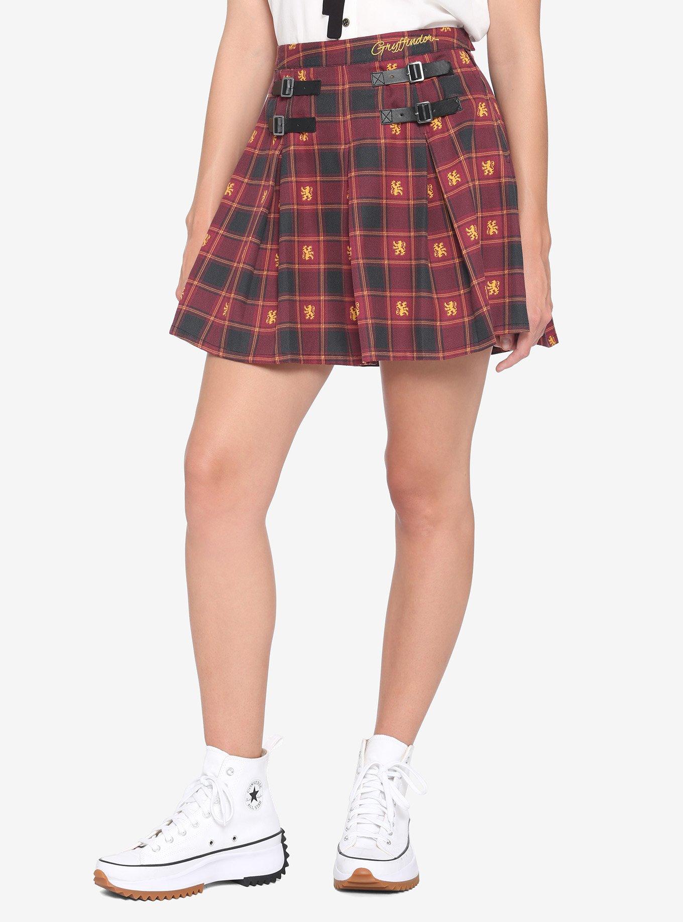 Harry Potter Gryffindor Plaid Pleated Skirt Hot Topic