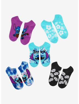 Disney Lilo & Stitch Tie-Dye No-Show Socks 5 Pair, , hi-res